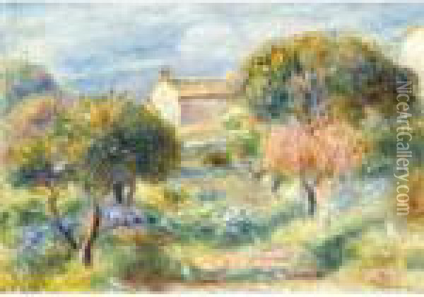 Allee Du Jardin Des Collettes Oil Painting - Pierre Auguste Renoir