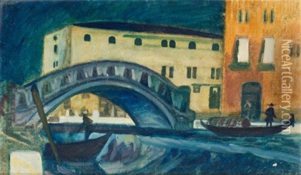 Kanal I Venedig Oil Painting - Helmer Osslund