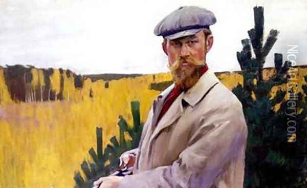 Self Portrait Oil Painting - Boris Kustodiev