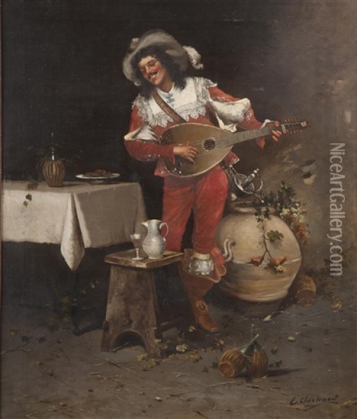 Joueur De Mandoline Oil Painting - Eduard Charlemont