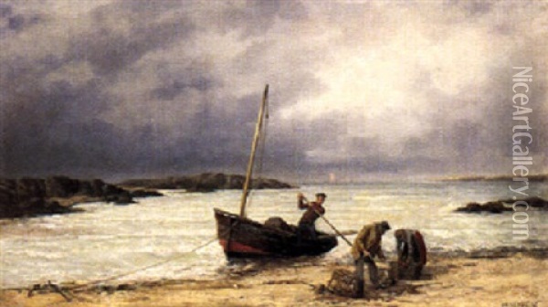 Heimkehr Der Fischer Oil Painting - Charles Leduc