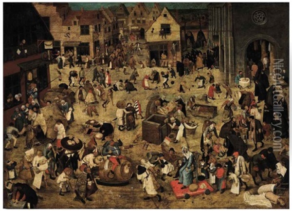 The Combat Between Carnival And Lent Oil Painting - Pieter Brueghel the Younger