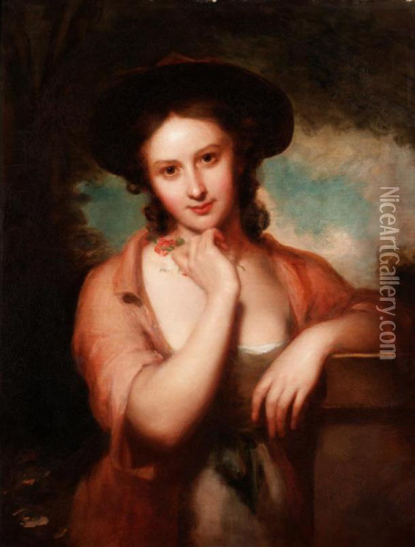 Portrait Of Miss Bradley Oil Painting - William Bradley
