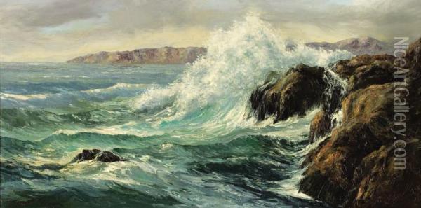 Rocky Seascape Oil Painting - Constantin Alexandr. Westchiloff