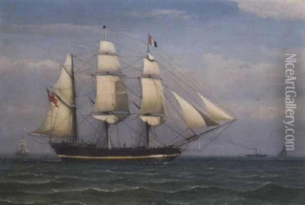 An Outward Bound Barque Off The Firth Of Clyde Oil Painting - William Clark