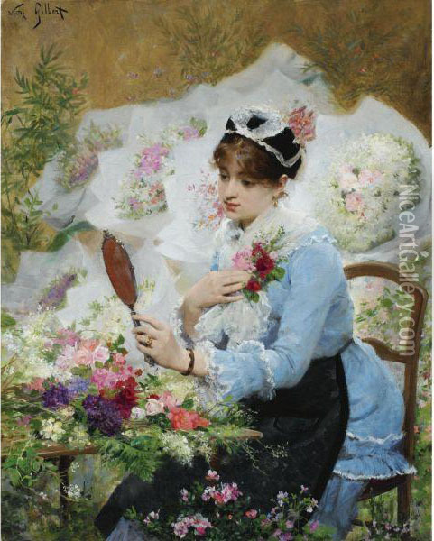 The Flower Seller Oil Painting - Victor-Gabriel Gilbert