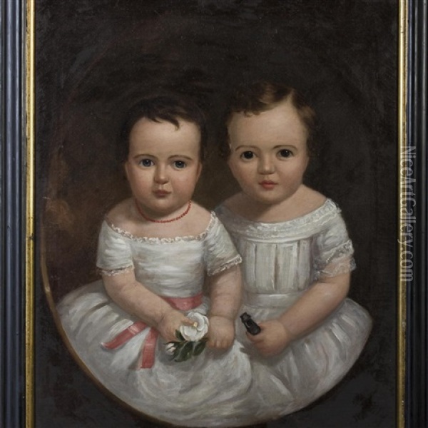 Portrait Of Adda Viola And Benjamin Frank Rogers Oil Painting - Walter Ingalls