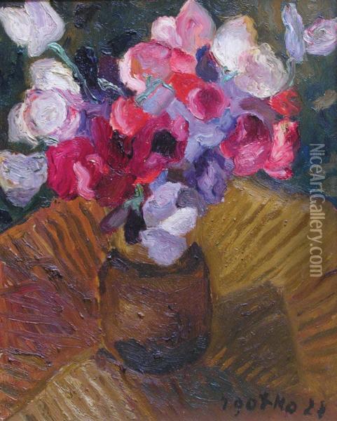 Bouquet D'anemones Oil Painting - Jacques Gotko