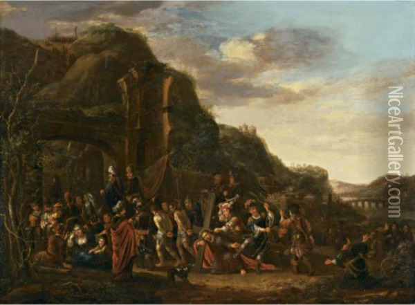 Christ On The Road To Calvary Oil Painting - Jacob Willemsz de Wet the Elder