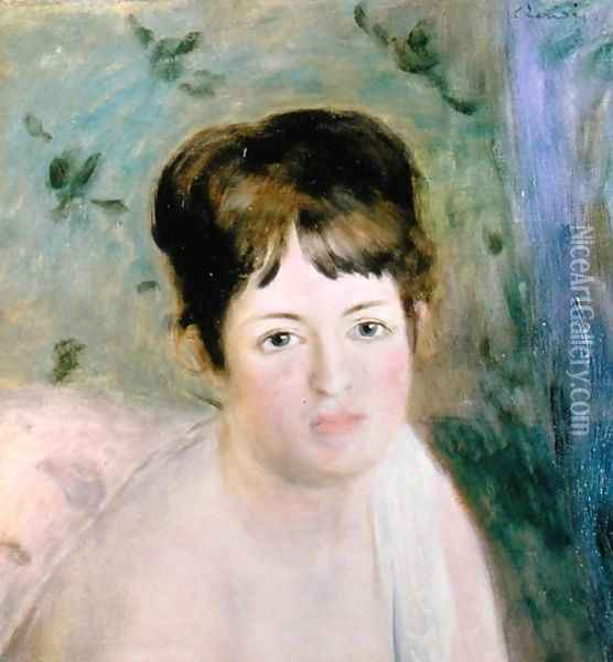 Woman's Head 1876 Oil Painting - Pierre Auguste Renoir