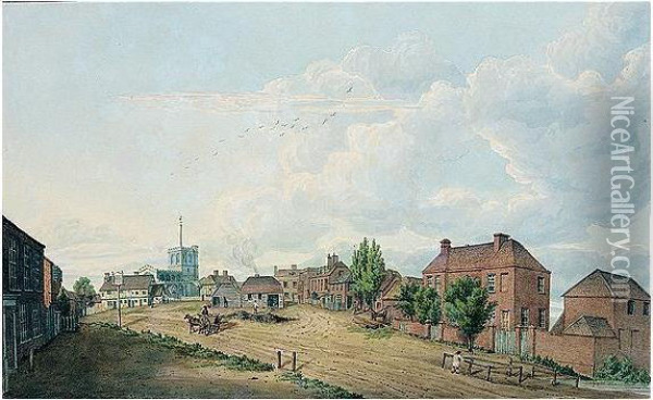 The High Street Toddington, Bedfordshire Oil Painting - Thomas Fisher