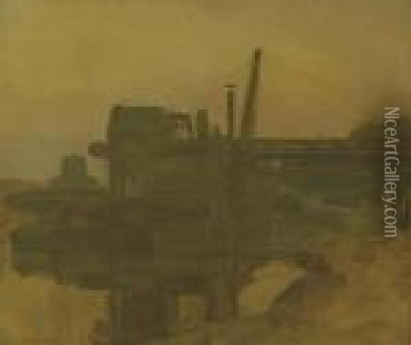 Dredge Iii Oil Painting - Piet Mondrian