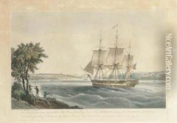 The East India Ship Mellish Entering Sydney, By E. Duncan Oil Painting - William Huggins