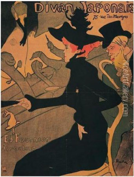 Le Divan Japonais (w.p.11; D.341; A.11) Oil Painting - Henri De Toulouse-Lautrec