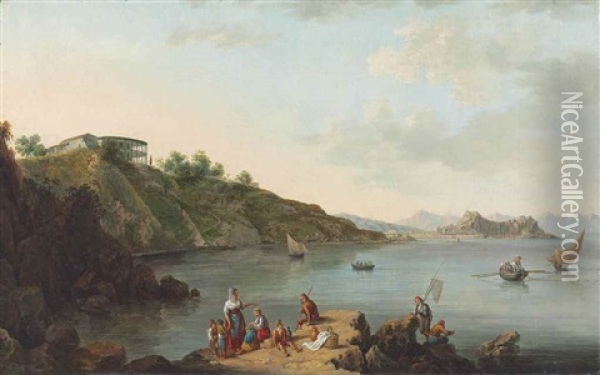 The Citadel, Corfu, Viewed From Analipsis Hill Oil Painting - Giovanni Jean Schranz
