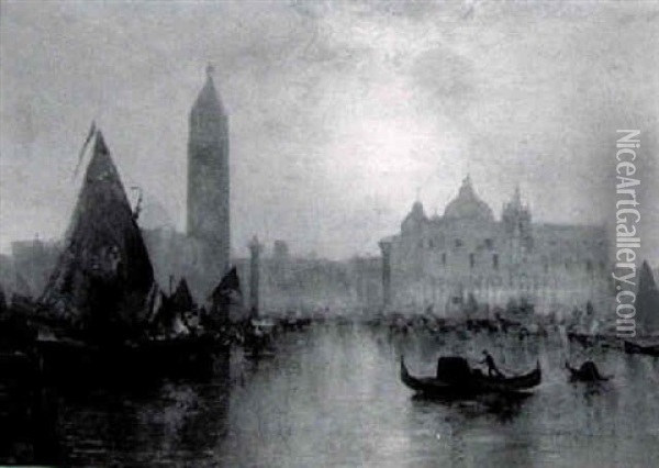 St. Marks From The Grand Canal Oil Painting - Lucien Whiting Powell