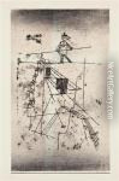 Der Seiltanzer (tightrope Walker) Oil Painting - Paul Klee