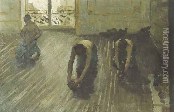 The Floor Scrapers (study) I Oil Painting - Gustave Caillebotte