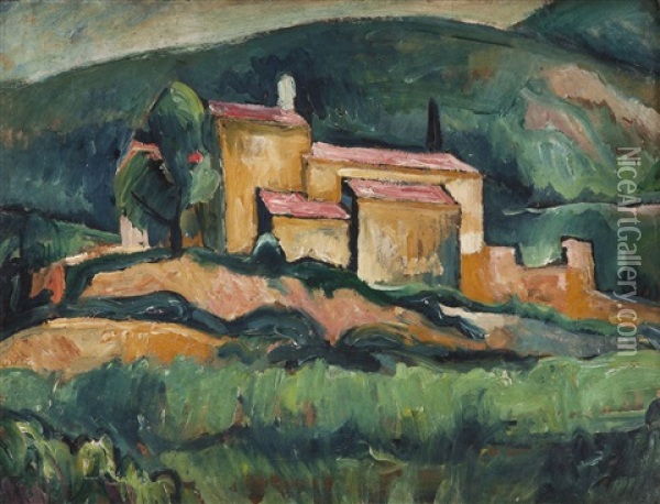 View From Ceret Oil Painting - Jerzy Acher