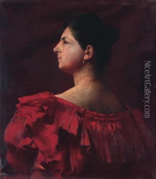 Spanish Woman Oil Painting - Janos Vaszary