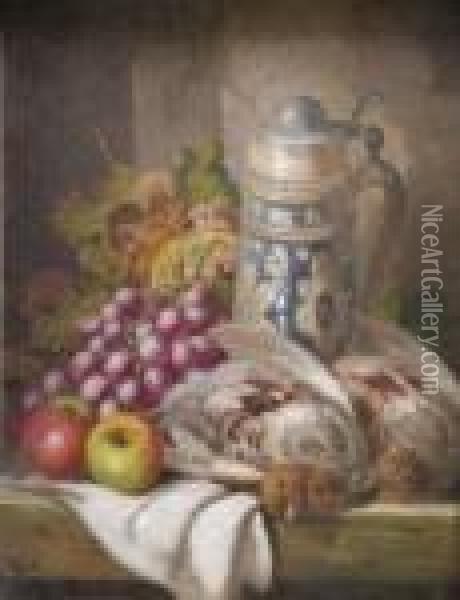 'a Still Life With Grapes Oil Painting - Charles Thomas Bale