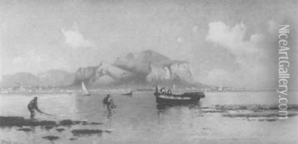 Ansicht Der Bucht Von Parlermo Oil Painting - Eremino Kremp