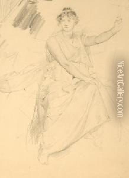 Frauenfigur Inantikem Gewand Oil Painting - Franz Xaver Simm