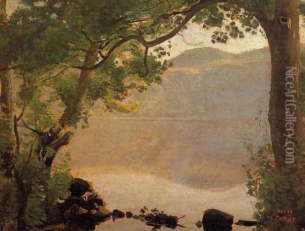 Lake Nemi, 1843 Oil Painting - Jean-Baptiste-Camille Corot