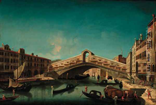 The Rialto Bridge, Venice Oil Painting - Francesco Albotto