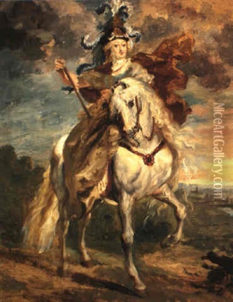 Marie De Medicis Au Pont-de-ce Oil Painting - Theodore Gericault