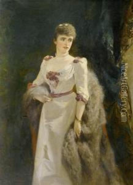 Portrait Of Lady Muriel Hay Oil Painting - Carl Suhrlandt
