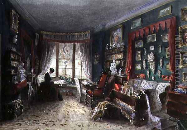 Our Sitting Room in London, 1849 Oil Painting - Lady Honoria Cadogan