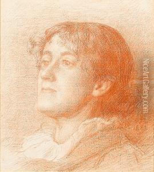 Study Of A Head Of A Woman Oil Painting - Sir Edward John Poynter