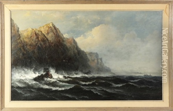 The Rocky Coast Oil Painting - James Hamilton