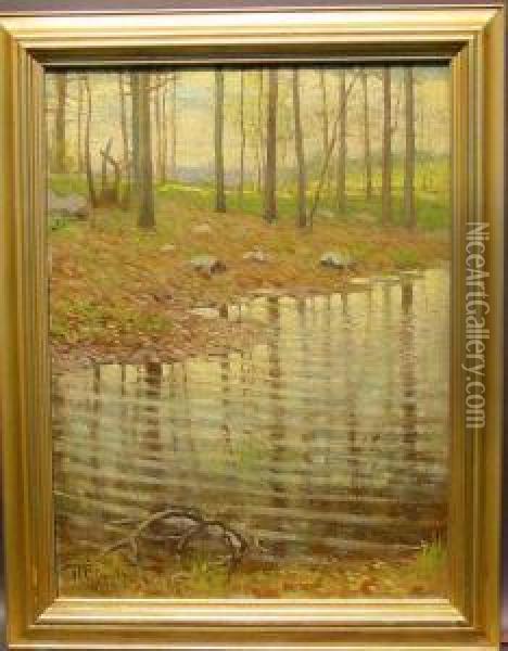 Forest Pool Oil Painting - Harold C. Dunbar