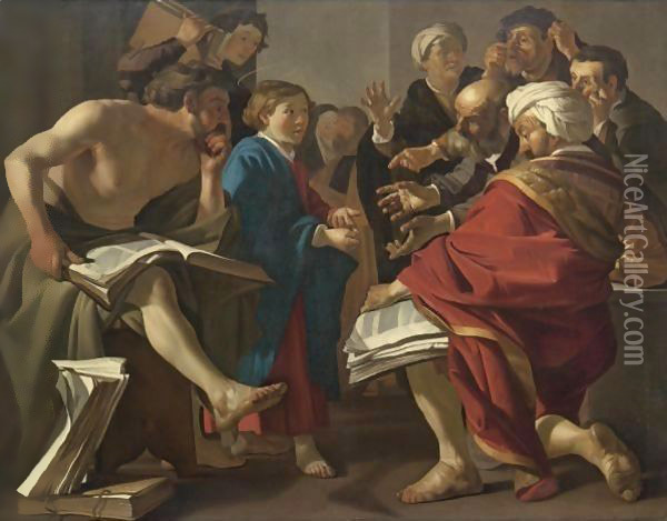 Christ Among The Doctors Oil Painting - Dirck Van Baburen