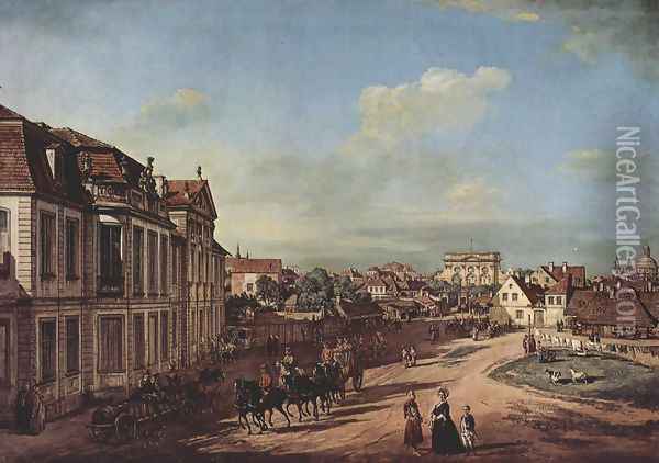 View from Warsaw Castle, Tor-Platz, seen from the west Oil Painting - (Giovanni Antonio Canal) Canaletto