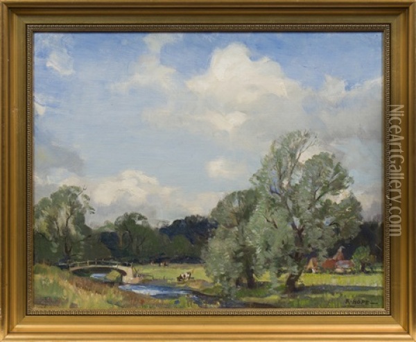 The Old Bridge Oil Painting - Robert Hope