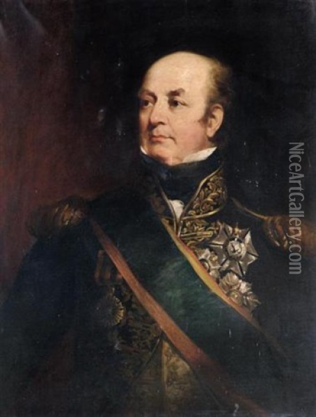 Portrait Of Field Marshal, Viscount Beresford Oil Painting - Richard Rothwell