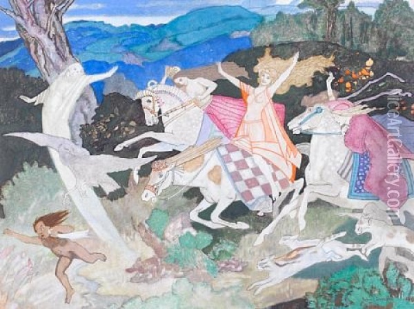 The Hunted Goblin Oil Painting - John Duncan