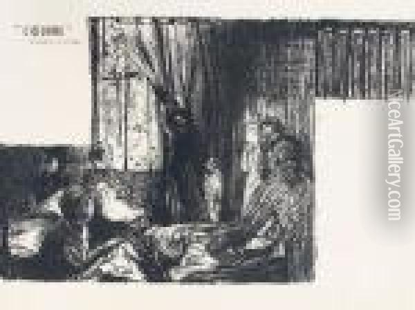 Les Soutiens De La Societe Oil Painting - Jean-Edouard Vuillard