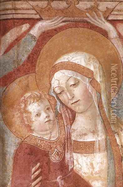 Madonna and Child with Angels (detail) c. 1468 Oil Painting - Francesco Di Giorgio Martini