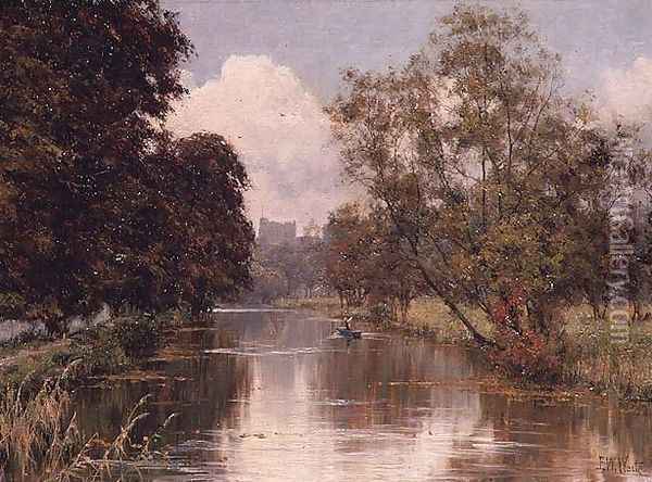Guildford Castle from the River at St. Catherines Oil Painting - Edward Wilkins Waite