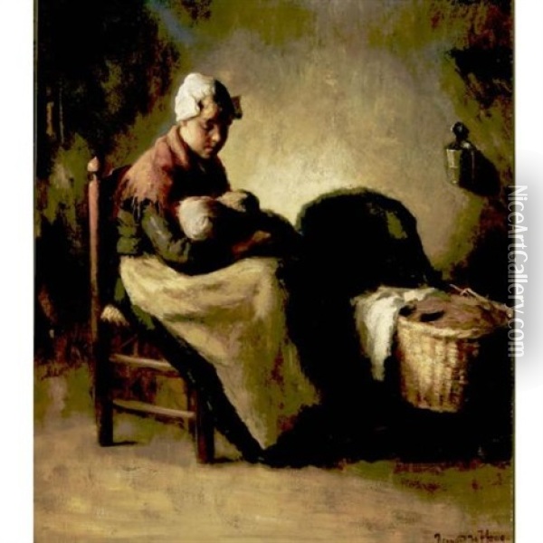Motherhood Oil Painting - Bernard de Hoog