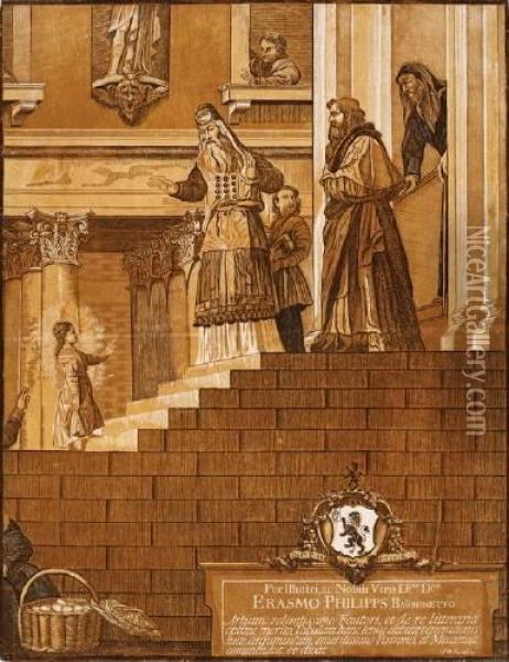 Per Illustri....erasmo Philipps Barronetto; Opus Hoc Admiratione....titiano Viccellio Oil Painting - John Baptist Jackson Of Batersea