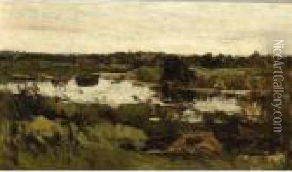A Landscape With A Hollow Pool Oil Painting - Nicolaas Bastert