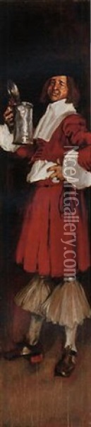 The Cavalier Oil Painting - Edgar Bundy