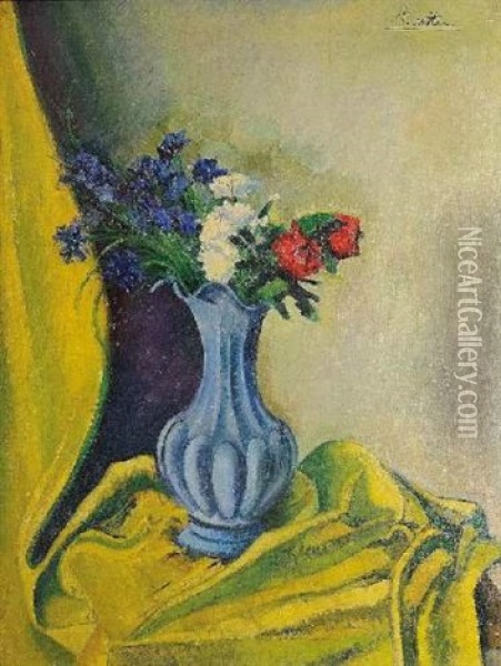 Fleurs Oil Painting - Andre Uttes