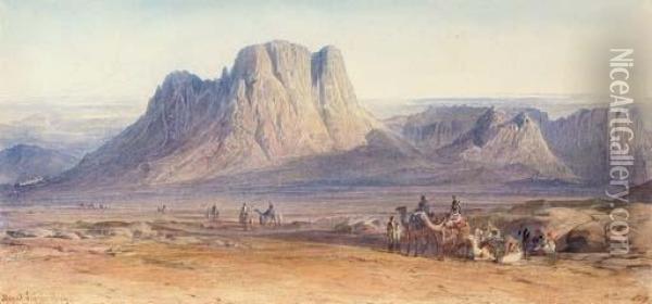 Arabs Approaching Mount Sinai Oil Painting - Edward Lear