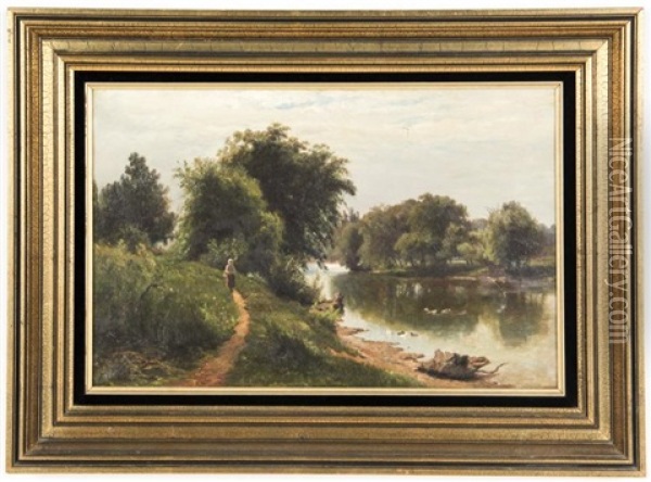 Morning Esopus Creek Oil Painting - Hendrik Dirk Kruseman van Elten